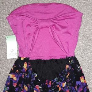 NWT Decree Lush Tropics Strapless Maxi Dress